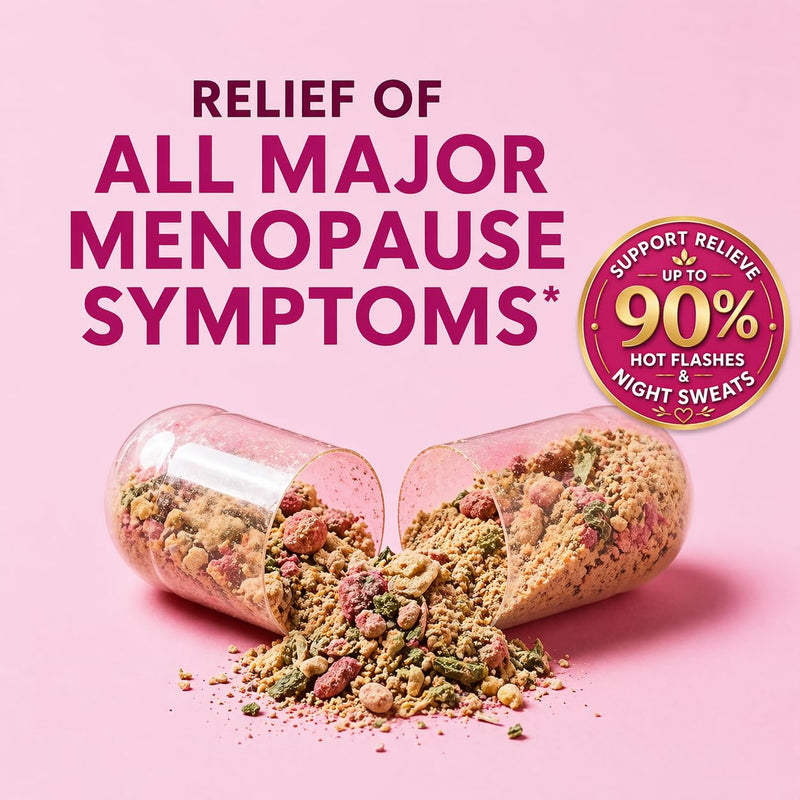 Lovely Menopause Supplements for Women - Dong Quai, Black Cohosh, Probiotics - Hot Flashes Relief, Vaginal Health & Dryness, Digestion, Sleep & Mood Support, Perimenopause Complex, Lab Tested 60 caps