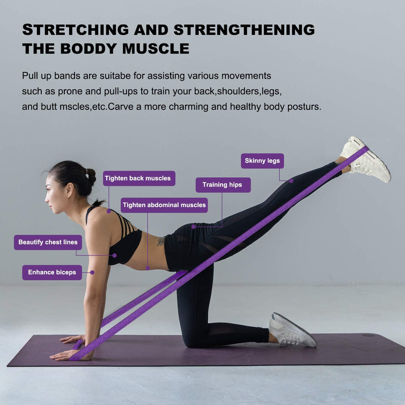4 Pack Long Resistance Bands Set Fabric for Women Elastic Fitness Bands for Working Out Pull up Assist Exercise Resistance Bands for Men Women Butt and Legs for Home Gym - BeesActive Australia