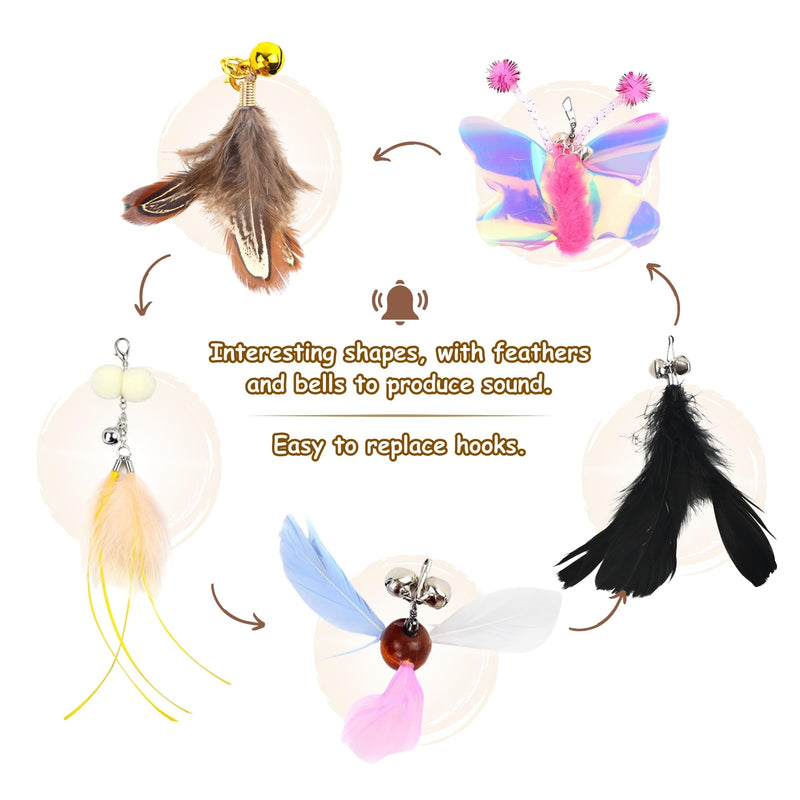 Interactive Cat Toy with 5 Replaceable Feathers, an Indoor Automatic Cat Toy for Cat, Valuable Cat Chase Toy to Promote Exercise and Reduce Stress - BeesActive Australia