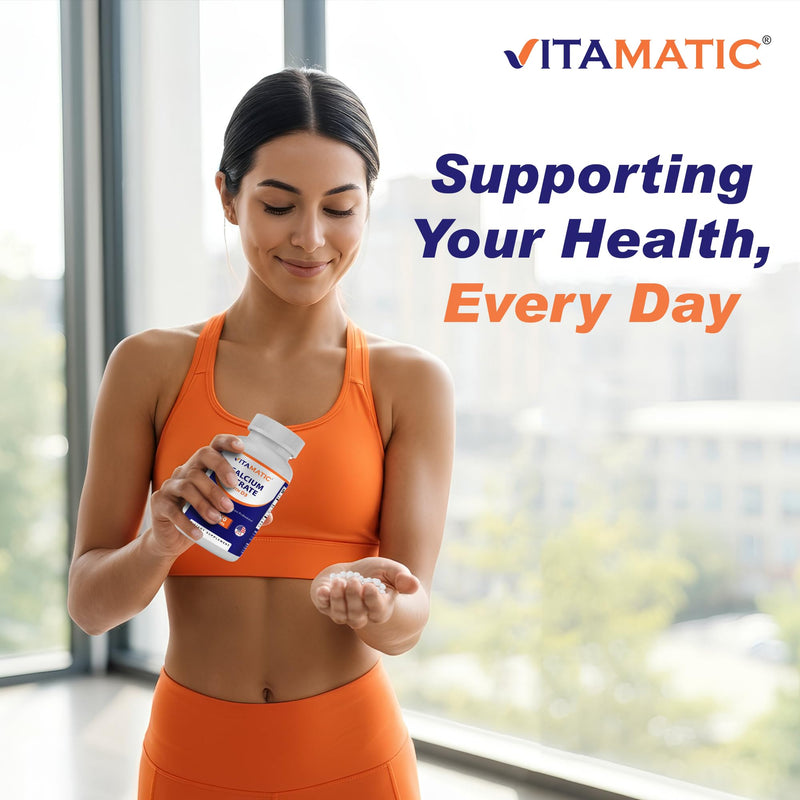 Vitamatic Calcium Citrate with Vitamin D3 – 240 Tablets – High Absorption Calcium Citrate with D3 – Non-GMO, Gluten-Free 240 Count (Pack of 1)