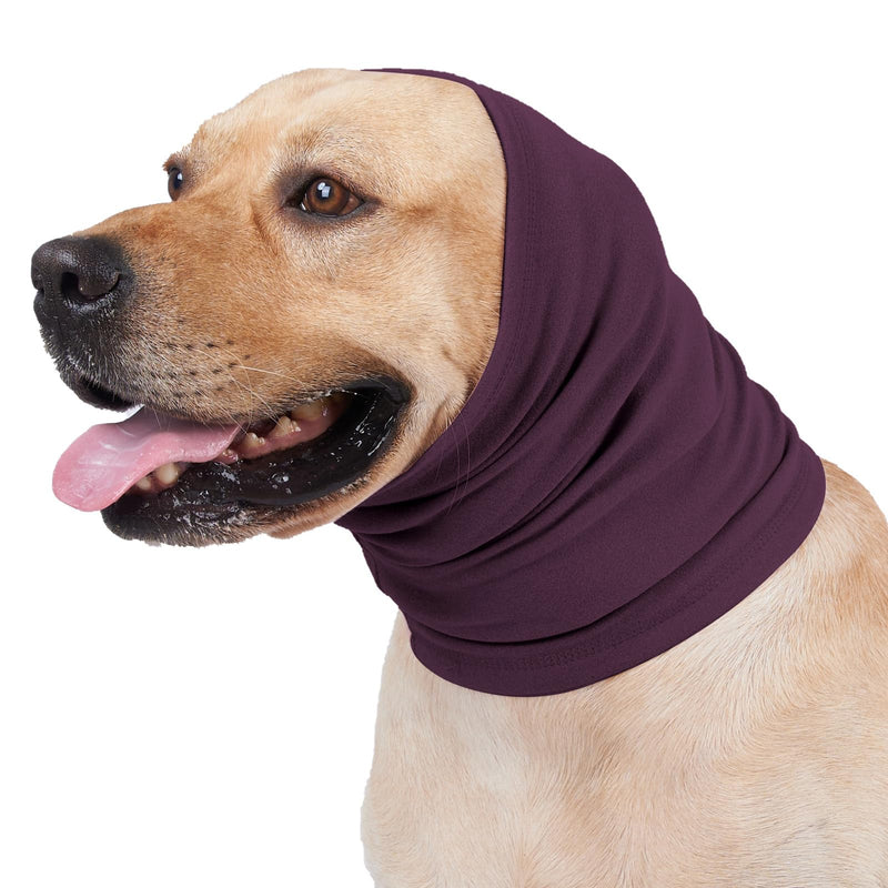 No Shake Ear Wraps for Dogs,Soft Dog Calming Hoodie Dog Ear Cover Ear Muffs for Anxiety,Grooming,Bathing,Swim,Noise Protection Quiet Ear for Dogs,Purple M Medium Purple