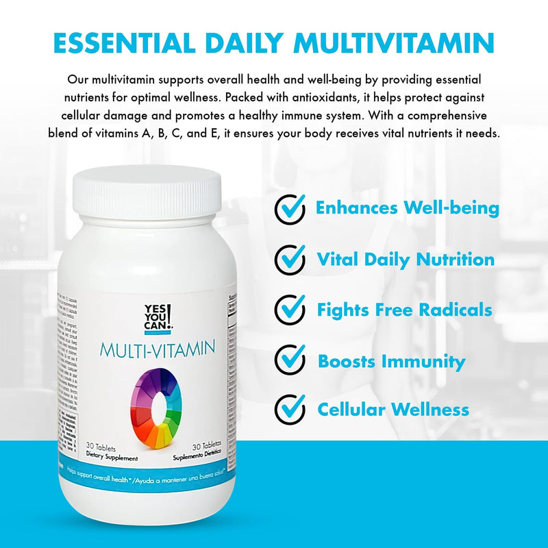 Yes You Can! Daily Multivitamin for Men and Women, 30 Tablets | Rich in vitamins A, B, C & E with antioxidants, supports overall health and well-being 30 Count (Pack of 1)