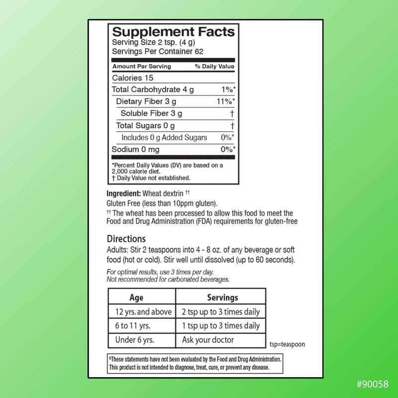 Quality Choice Clear Prebiotic Fiber Supplement Powder for Digestive Health - Tasteless, Non-Thickening Formula - 62 Servings, 8.6 Ounces (248g), Ideal for Adults & Children 6 & Up Daily Fiber Powder - BeesActive Australia