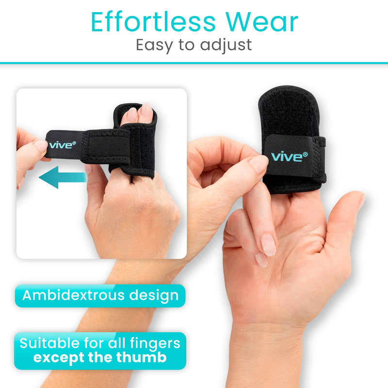 Vive Buddy Tape Finger Splint (2 PCS) - Buddy Tape Alternative Brace for Broken & Sprained Fingers - Support Guard Wrap for Knuckles, Middle, Index, Ring, Pinky, Joint Pain - Sleeve for Injury - BeesActive Australia