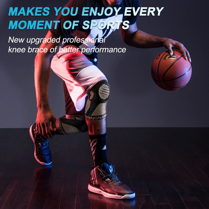 NEENCA Copper Knee Brace for Knee Pain, Knee Support with Patella Pad & Side Stabilizers, Compression Knee Sleeve for Sport, Workout, Arthritis, ACL, Joint Pain Relief, Meniscus Tear- FSA/HSA Eligible High Copper - L