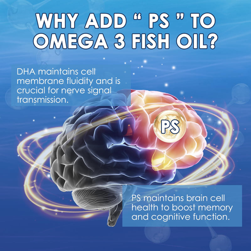 NATURE TARGET Omega 3 Fish Oil 2000mg, 120 Softgels | High-Purity EPA DHA with PS & CoQ10, Heart Health & Brain Function Support, Advanced Absorption, Non-GMO 120 Count (Pack of 1)