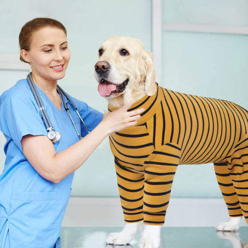 Kuoser dog bodysuit after surgery, dog bodysuit after castration, surgery body dog castration bitch, dog bodysuit with legs, bodysuit for dogs after surgery, dog pajamas for small medium dogs, yellow S - BeesActive Australia