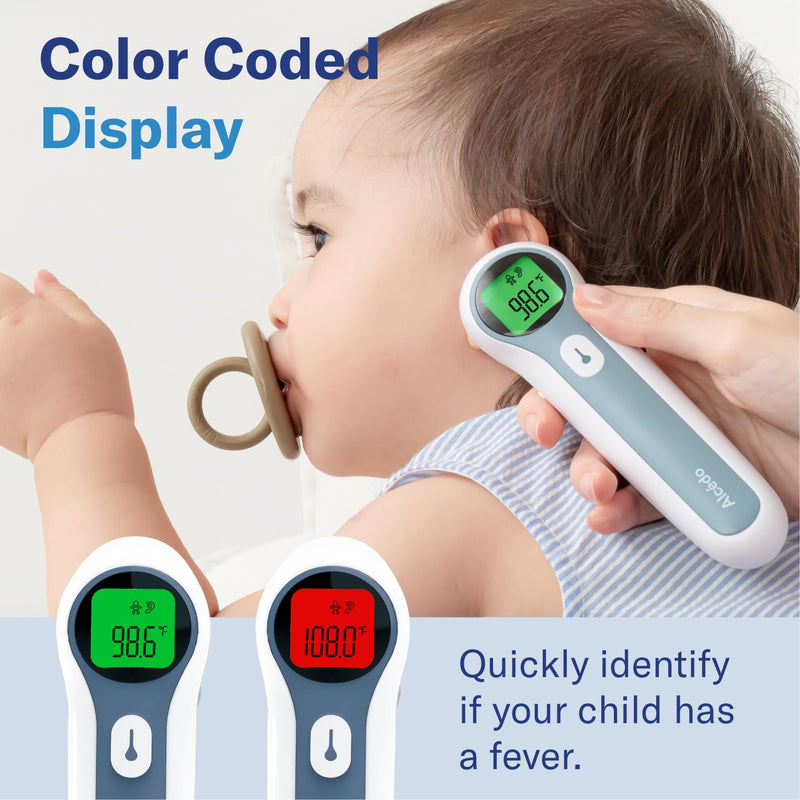 Alcedo Forehead and Ear Thermometer for Adults, Kids, and Baby | Digital Infrared Thermometer for Fever | Touchless, Instant Read, Medical Grade | Pouch and Batteries Included - BeesActive Australia