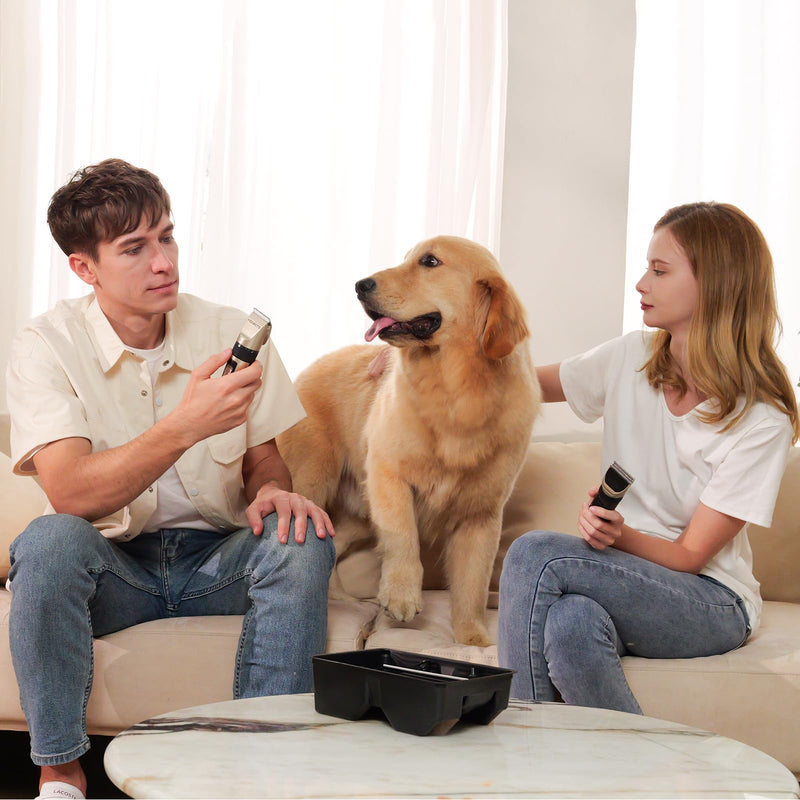 Dog Grooming Clippers, Single Pack – Low Noise, Rechargeable, Cordless Electric Hair Clipper for Dogs, Cats, and Other Pets, Gold - BeesActive Australia