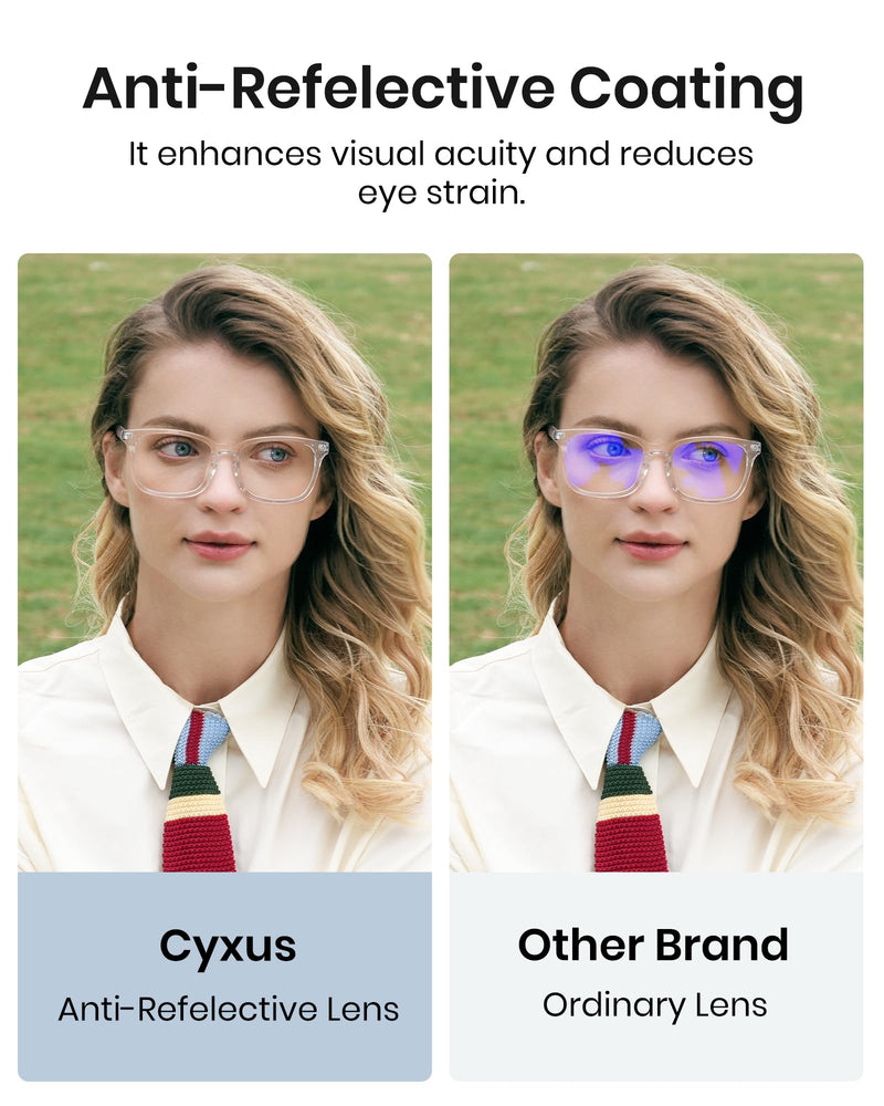 Cyxus Clear Blue Light Glasses for Women Men Reduce Eye Strain UV Blocking for Computer Screen 05-clear - BeesActive Australia