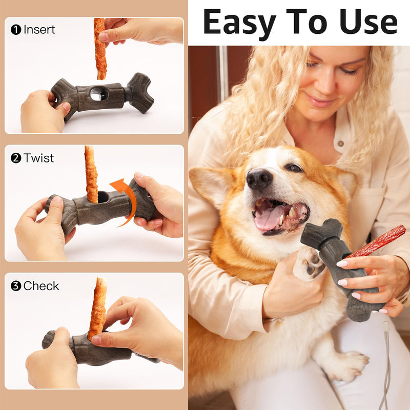Bully Stick Holder for Dogs, Safety Chew Holder for Medium/Large Dogs, Easy to Clean&Use Yak Chew Holder, Suitable for Various Bully Sticks - BeesActive Australia