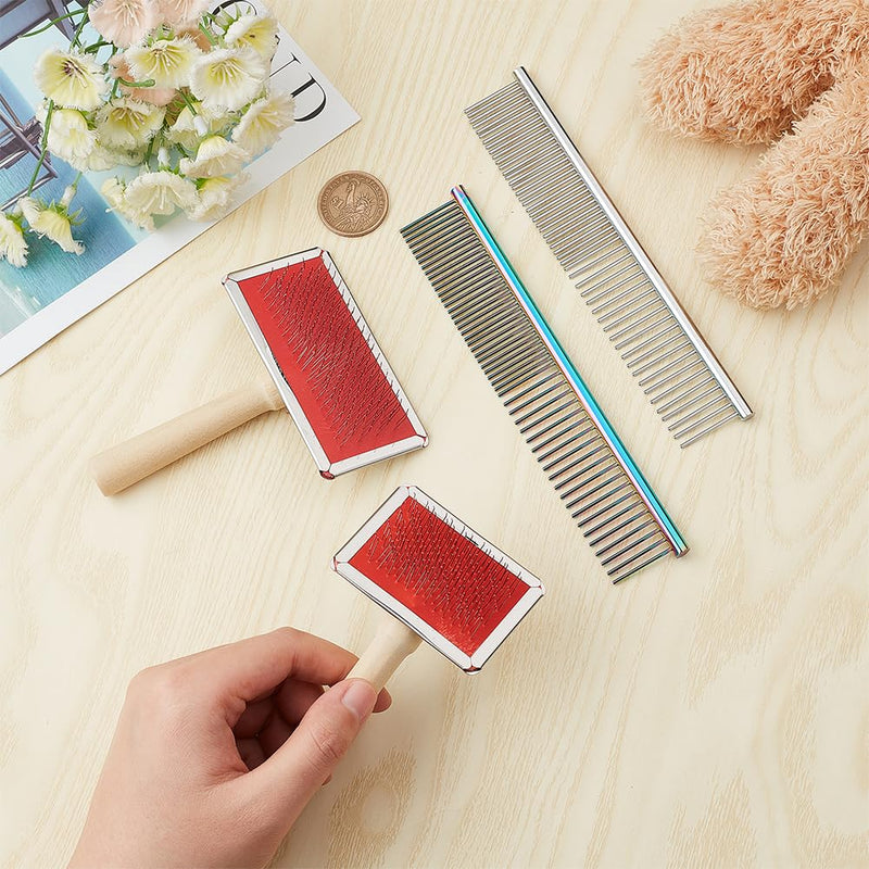 CHGCRAFT 4 Styles Macrame Fringe Comb Set Stainless Steel Metal Combs Macrame Tassel Brush for DIY Macrame Plant Hanger Wall Hanging for Dogs Cats Pets Hair Remove Knots - BeesActive Australia