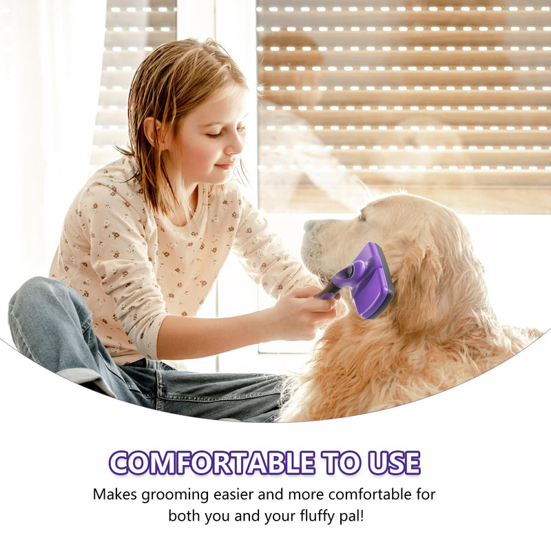 Self-Cleaning Slicker Brush for Shedding Short & Long Haired Dogs, Pet Brush Kit for Grooming Large Small Breeds. Removes Loose Fur, Undercoat and Tangled Hair. Includes Steam Brush for Cats - BeesActive Australia