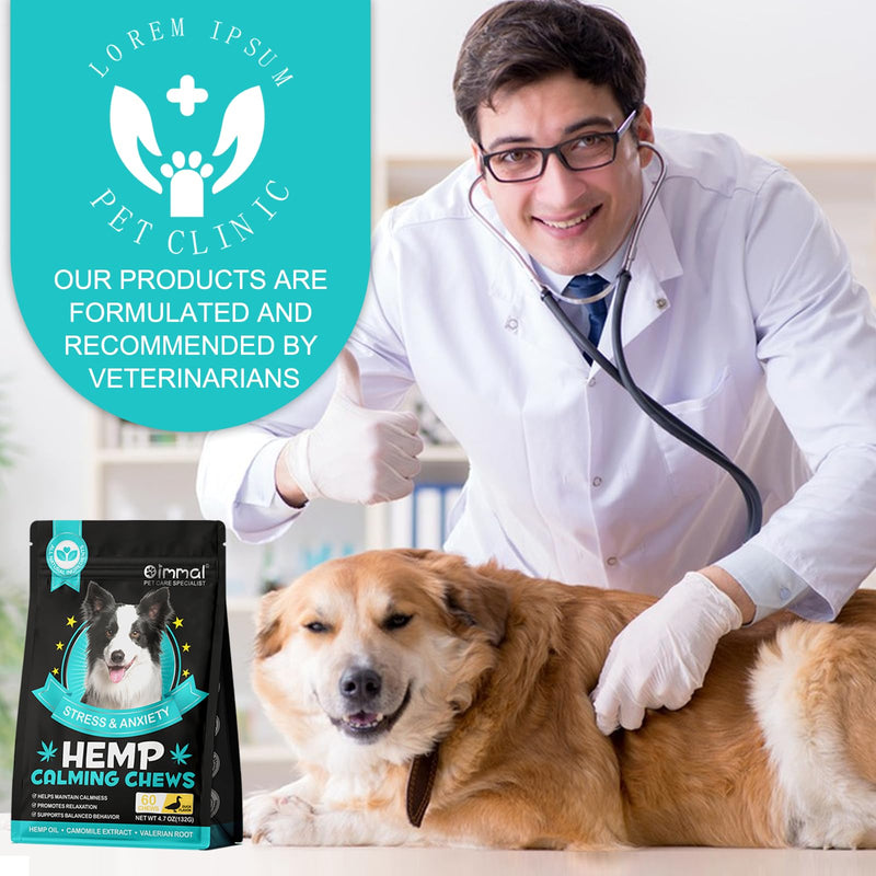 Calming Chews for Dogs(Chicken 60PCS),100% Natural Ingredients Dogs Calming Treats,Helps Dog Anxiety & Stress Relief, Separation and Barking,for All Breeds & Sizes 4.7oz(132g) Chicken
