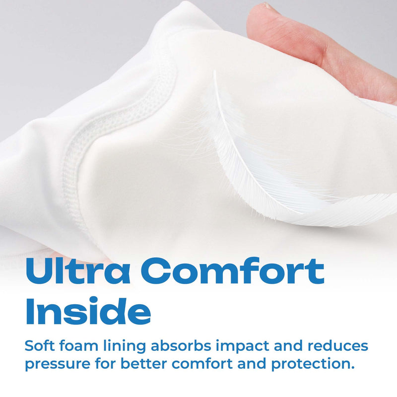 LP SUPPORT IM510 Shield Padded Arm Sleeve, Protective Elbow Support for Tennis, Basketball, Volleyball for Men & Women White X-Large