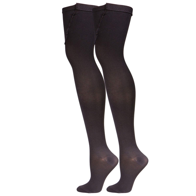 Truform Surgical Stockings, 18 mmHg Compression for Men and Women, Thigh High Length Closed Toe Black X-Large (1 Pair)