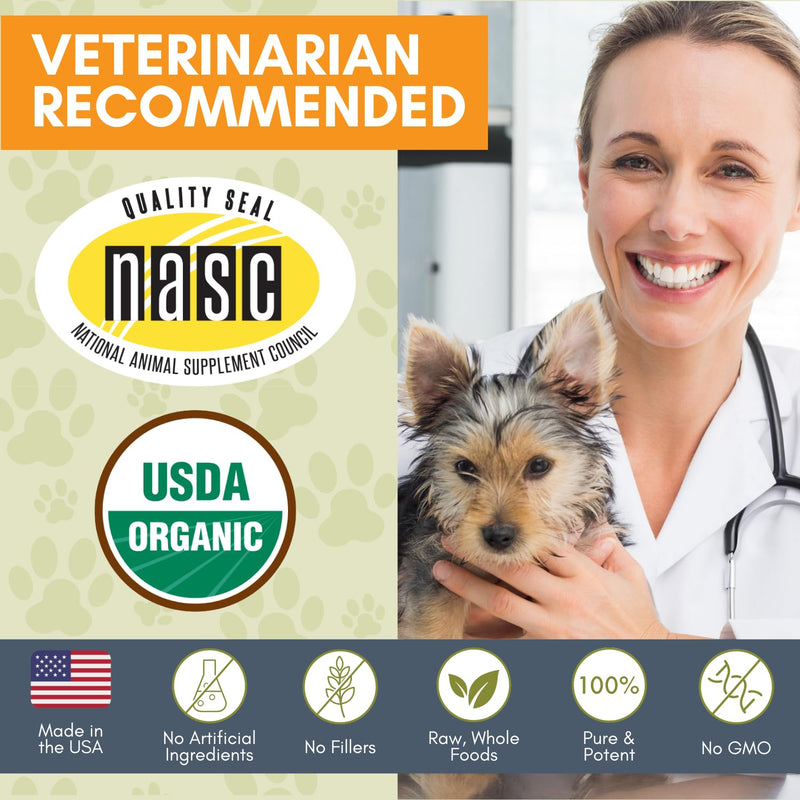 Wholistic Pet Organics Spirulina Powder Organic for Dogs Super Greens Powder Seasonal Allergy Support Supplement Dog Multivitamin USDA Certified Immune Support Vitamins Antioxidants and Minerals 3oz - PawsPlanet Australia