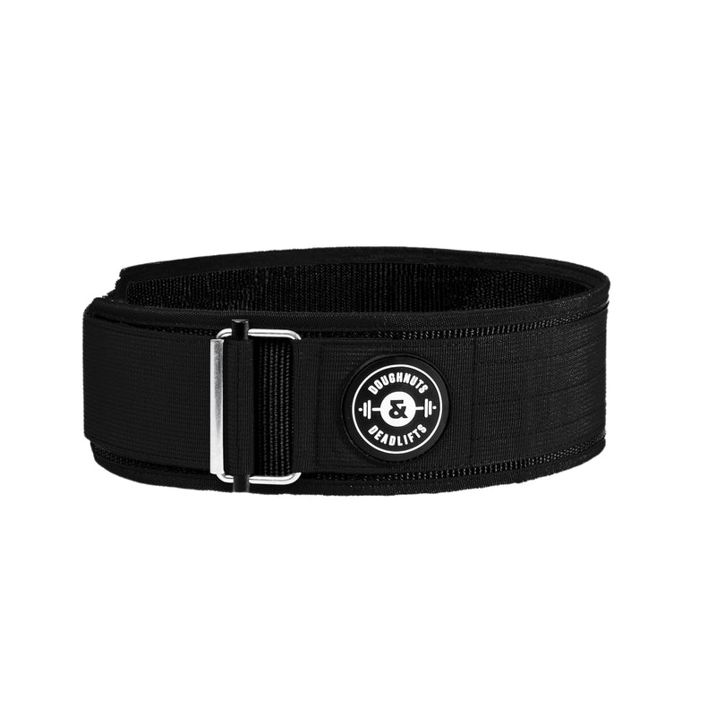 Weight Lifting Belt for Squats, Weightlifting Belt for Deadlifts - 4in Back Support for Bodybuilding | Powerlifting, Locking Metal Buckle, Weight Lifting Belts for Men - Quick Locking Medium Black