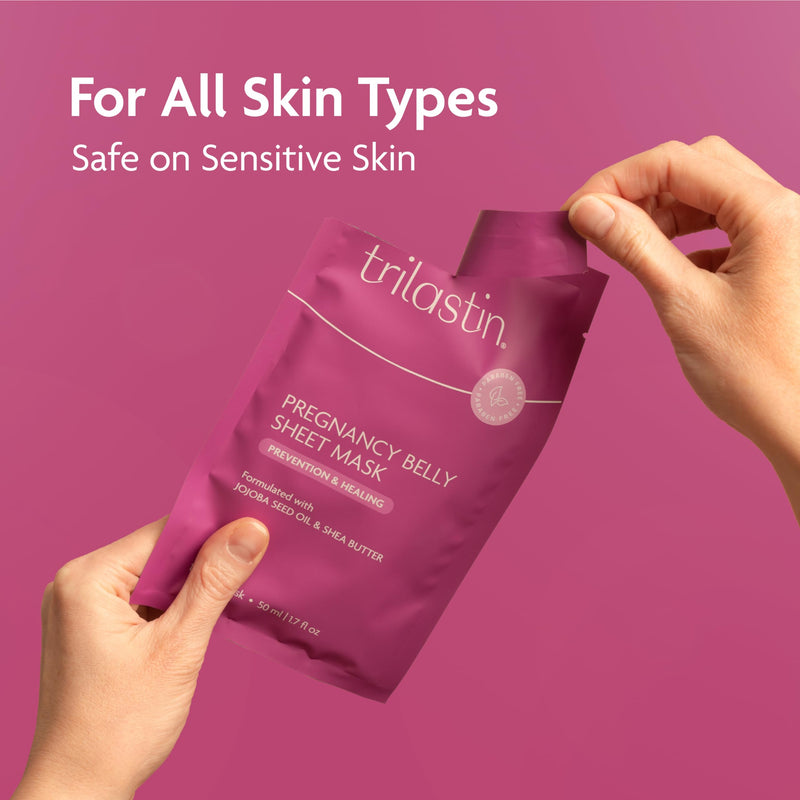 TriLASTIN Belly Masks - Belly Masks for Pregnant Women - Hydrating & Soothing for Itchy Skin - Reduces Stretch Marks - Safe for Sensitive Skin - Paraben & Phthalate-Free - Made in USA - 4 Pack - BeesActive Australia