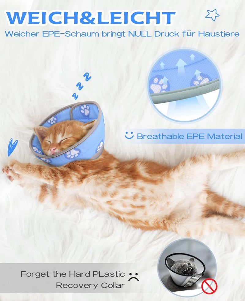 Cat collar, cat collar, collapsible soft protective collar cat collar, cat collar for operations and after injuries, cat collar to prevent wound leakage - BeesActive Australia