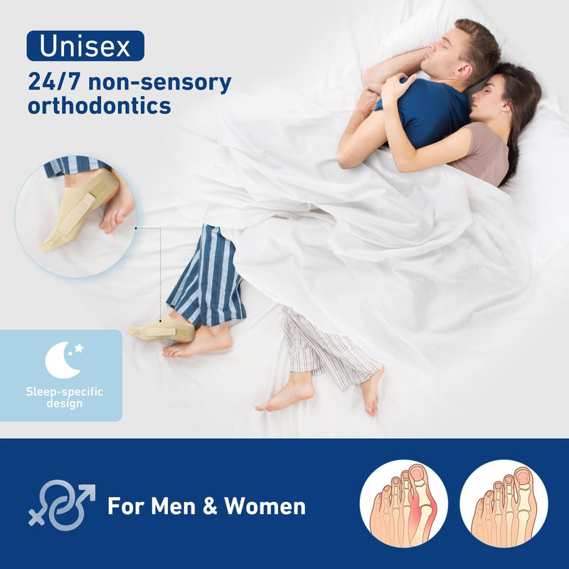 2 Pcs Bunion Corrector & Adjustable Toe Spacer for Women & Men-Big Toe Support with Side & Heel Straps, Hallux Valgus Pain Relief, Comfortable for Day & Night. (2, Beige, M) 1 - BeesActive Australia