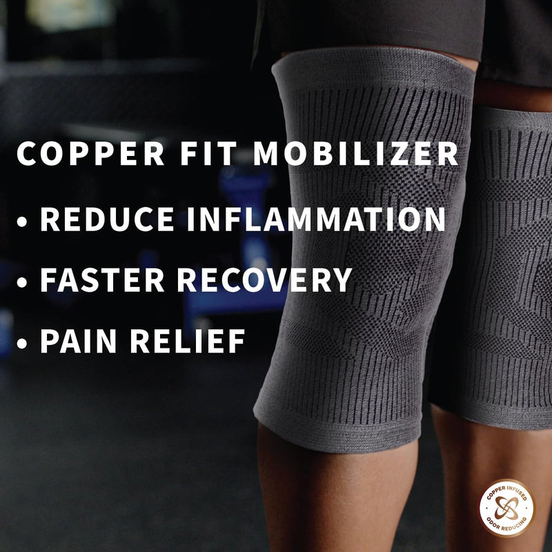 Copper Fit Mobilizer Knee Sleeve – ProSeries with Removable Side Stabilizers Knee Support for Advanced Recovery – Mobility, Knee Pain, Swelling, Inflammation, Circulation, Arthritis, Tendonitis (2XL) 2XL - BeesActive Australia