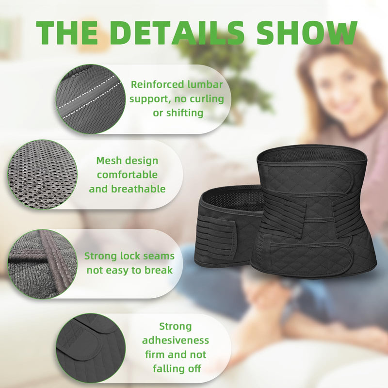 XXX-Large 2 in 1 Postpartum Belly Band Wrap Black, C-Section Support Belt, Post Partum Support Recovery Waist/Pelvis Belt, Hysterectomy Binder Girdle Stomach XXX-Large - BeesActive Australia