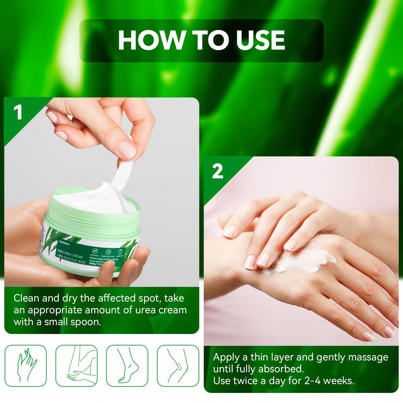 Urea Cream 42 Percent for Feet 7.0 Oz, 2% Salicylic Acid, Aloe Vera, Hyaluronic Acid , Deeply Moisturize Skin Cream For Dry Cracked Feet, Hands, Heels, Elbows, Nails, Knees, Intensive Moisturizes & - BeesActive Australia