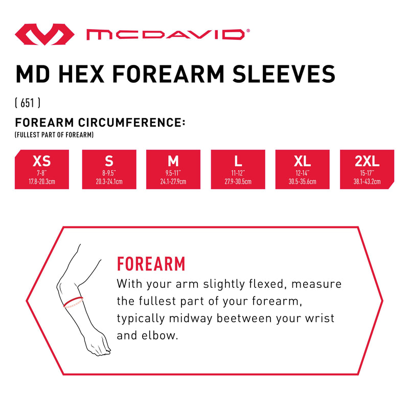 McDavid Hexpad Forearm Sleeve Medium Black