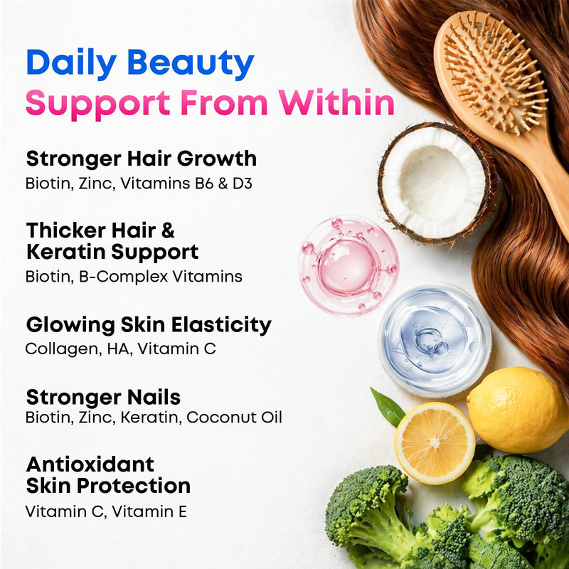 Biotin Gummies 15,000 mcg with Collagen & Keratin – 13-in-1 Hair Skin & Nails Gummies for Women & Men, Hair Growth, Sugar Free Non-GMO, Blueberry, 90 Count 90 Count (Pack of 1)