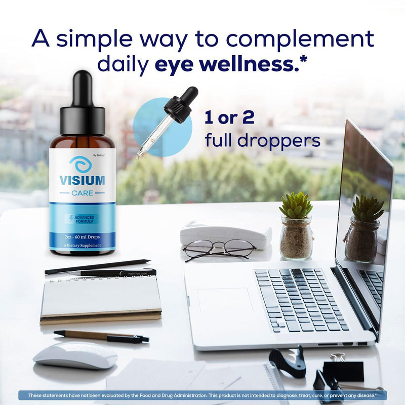Visium Care Drops - Official VisiumCare Oral Liquid Drops Advanced Premium Formula Maximum Strength, All Natural Ingredients Vitamins for Overall Health & Wellness, 1 Bottle for 1 Month