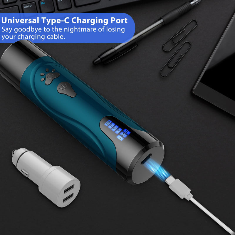 Dog Nail Grinder, Dog Nail Trimmers and Clippers Kit, Super Quiet Electric Pet Nail Grinder, Rechargeable, for Small Large Dogs & Cats Toenail & Claw Grooming,3 Speeds, 2 Grinding Wheels (A-Dark Blue) A-Dark Blue - BeesActive Australia
