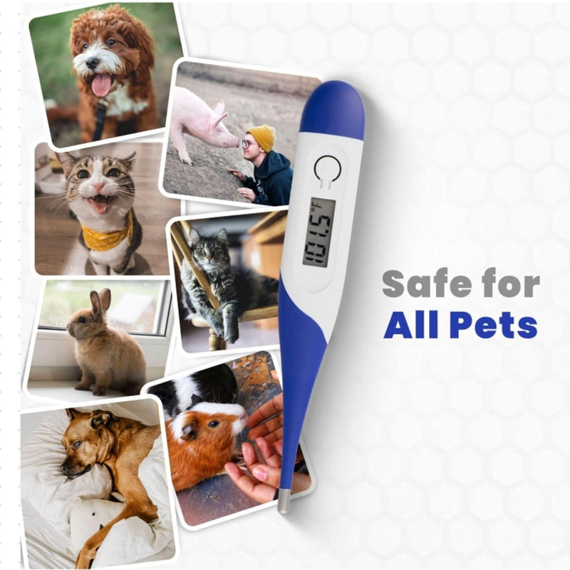 Digital Dog & Cat Thermometer - Veterinary Pets Thermometer for Dogs & Cats | Accurate & 10 Seconds Fast Temperature Detection with 3-Site Measurement | Waterproof Animal Thermometers - BeesActive Australia