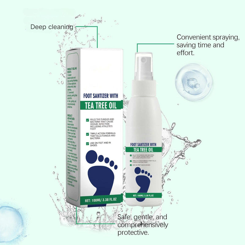 2PCS Foot Spray with Tea Tree Oil,Tea Tree Oil Spray for Foot,Clearing Foot & Shoe Spray,Refreshing and Comfortable