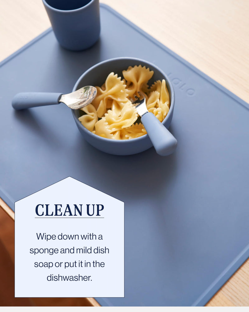Lalo Silicone Placemat for Toddlers & Babies - Non-Slip Kids Placemat for Restaurants & Dining Tables - Non-Toxic & BPA Free Safe - for Ages of 4 Months and Up - Sage
