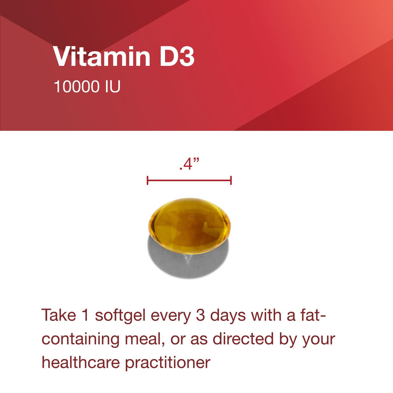 PROTOCOL FOR LIFE BALANCE Vitamin D3 10,000 IU, Immune*, 120 Softgels | Supports Calcium Absorption*, Bone and Dental Health*, Immune System Function*, Supports Nervous System and Brain Function* 120 Count (Pack of 1)