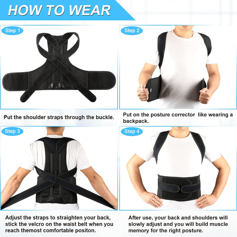 PAZAPO Posture Corrector for Men and Women - Back Brace Full Back Support Straightener for Hunchback - Upper and Lower Lumbar to Relieve,XX-Large(42-48 Inches) XX-Large(42-48 Inches)