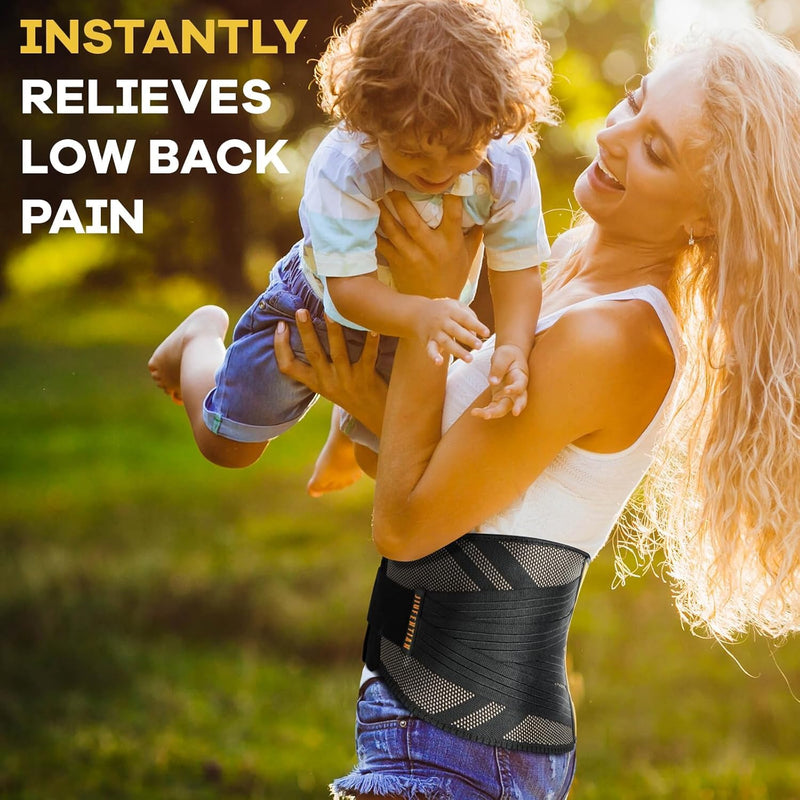 JIUFENTIAN Copper Back Braces for Lower Back Pain with Support System - Lower Back Brace for Herniated Disc,Lumbar supports for Sciatica, Scoliosis,Heavy Lifting and Work(Large) BR24A Large - BeesActive Australia