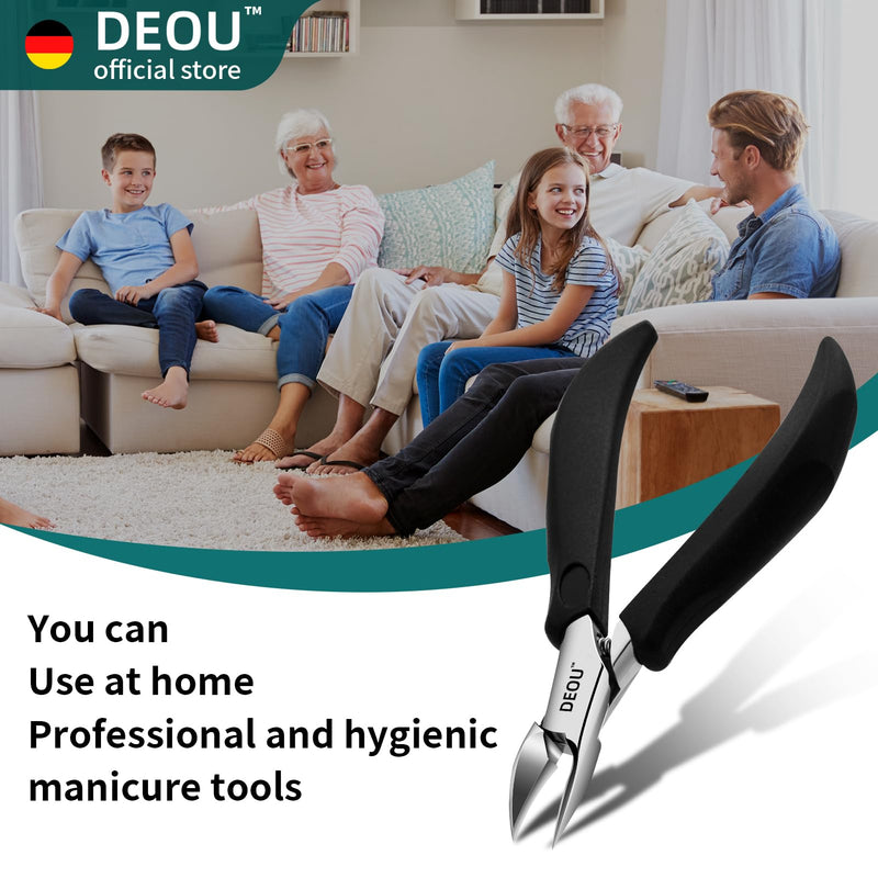 DEOU Toenail Clippers Blade for Ingrown and Thick Nails Stainless Steel Pedicure Tools at Home ingrown toenail Treatment Professional Podiatrist Nail Clippers with (Eagle Beak Pliers+Nail Remover) Eagle Beak Pliers+nail Remover