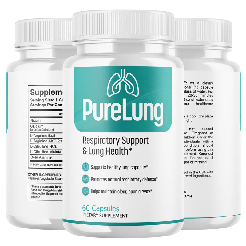 (2 Pack) PureLung Capsules - Official Pure Lung Supplement, Premium Formula, Natural Vitamins for Health & Wellness - 120 Capsules for 2 Months