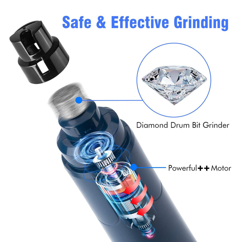 Casfuy Dog Nail Grinder with LED Light - Upgraded 2-Speed Electric Pet Nail Trimmer Powerful Painless Paws Grooming & Smoothing for Small Medium Large Dogs & Cats (Dark Blue) Dark Blue - BeesActive Australia