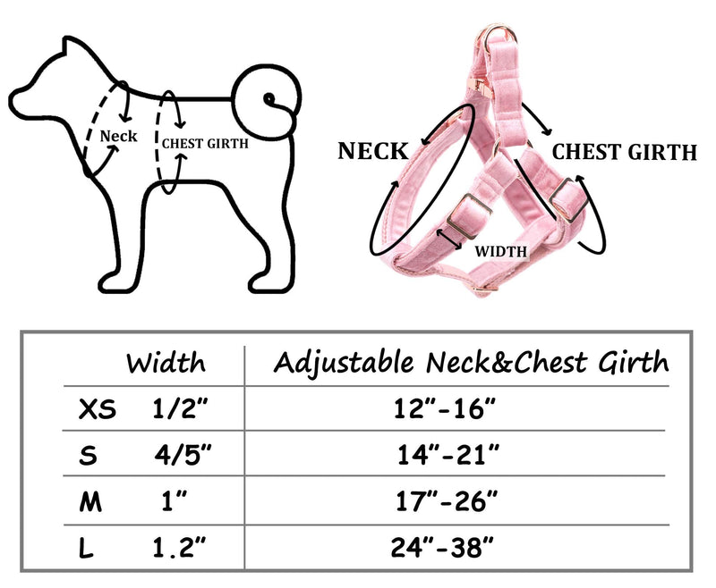 ARING PET Dog Halter Harness, Velvet Dog Harness, No Pull Dog Halter Harness, Adjustable Heavy Duty Dog Harness for Small Medium Large Dogs Small (Pack of 1) Pink - BeesActive Australia
