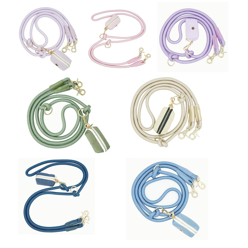 Hands Free Dog Leash with Pouch, 7FT Waist Crossbody Dog Leash with Pouch for Running Walking 7ft x 10mm Pink - BeesActive Australia