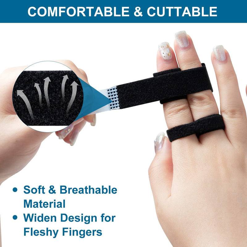 Finger Buddy Wraps, 6 PCS Finger Loops Tapes for Broken, Jammed, Swollen Finger or Dislocated Joint, Splints Brace for Pinky Ring Middle Index Trigger Finger, Toe Strap Bandage Beige 6 Count (Pack of 1)