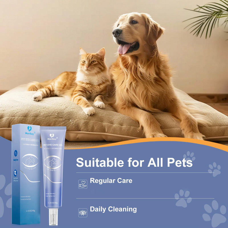 PET Dog Eye Gel,Daily Dog Eye Gel Drops,Moisturizes & Smooths Dry Eyes, Gentle Pet Eye Care for Dogs,Cats,1 Pack 1.41 OZ