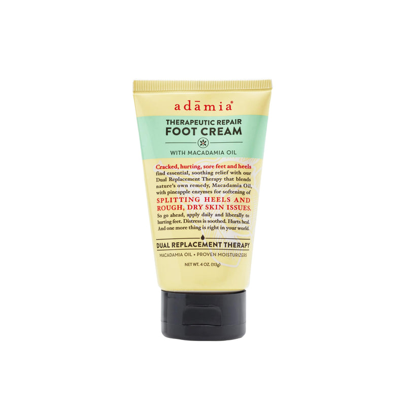 Adamia Therapeutic Repair Foot Cream with Pure Macadamia Oil, 4 Ounce Tube - Fragrance Free, Paraben Free, Non GMO - BeesActive Australia