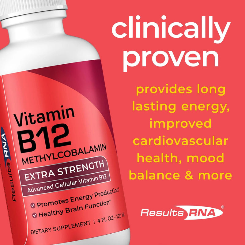 Results RNA - Advanced Cellular Vitamin B12 Methylcobalamin Supports Heart Health, Good Mood, Energy & Brain Function. Enjoy Superior Absorption Vitamin B12 Formula (4 oz - 60 Servings) 4 Fl Oz (Pack of 1)