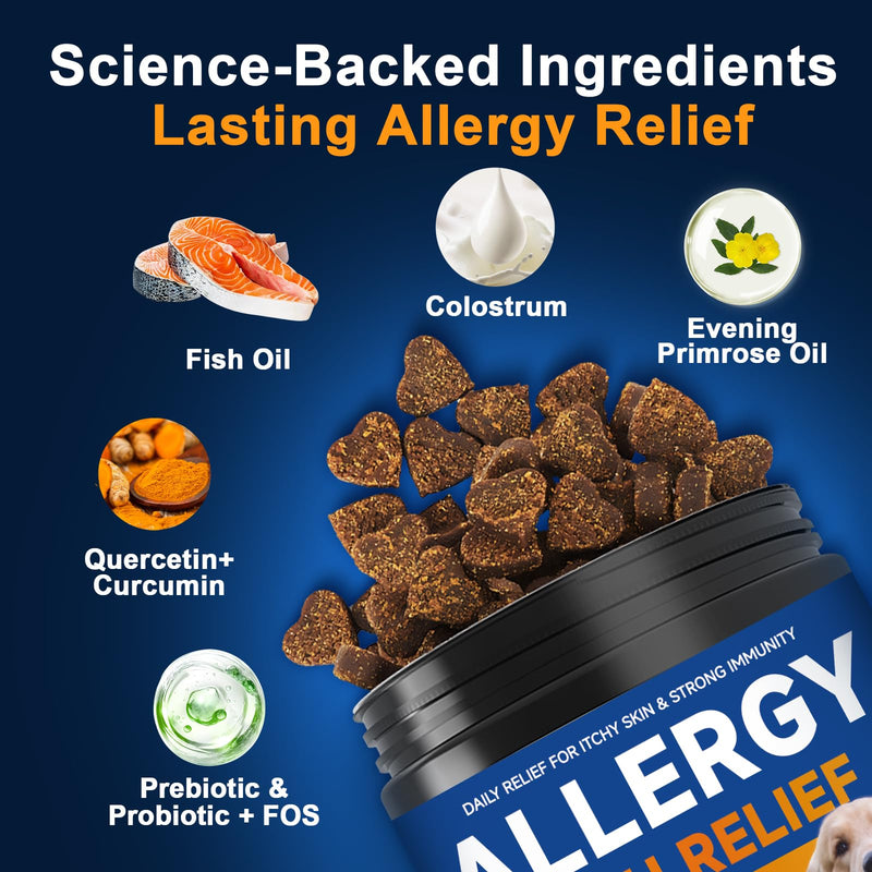 Dog Allergy Chews,is Omega 3 Human,Anti Itch Relief for Dogs Itching Skin Relief and Aller Immune Pet Multivitamin Allergy Chews Coat Licking Supplement Pills Meds Treats 250 Bites for Dogs 2 g/capsule 250pcs