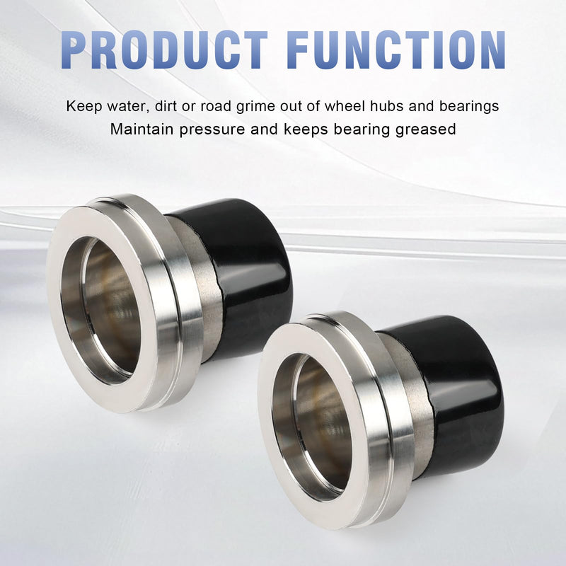 2PCS 2.441" Stainless Steel Trailer Bearing Protectors, Wheel Hub Dust Caps Compatible with Most 2000 3500 lb Axles, Durable Grease Retention Covers Prevent Corrosion for Boat, RV, Snowmobile - BeesActive Australia