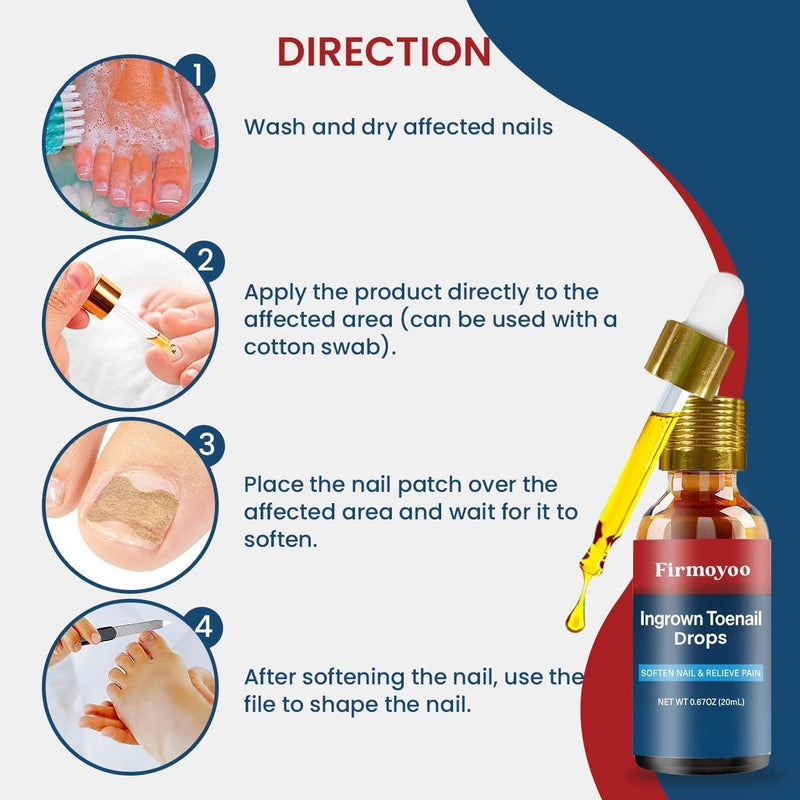 Ingrown Toenail Treatment for Pain Relief: Ingrown Toenail Removal Kit - Big Toe Ingrown Nail Treatment for Home Toenail Care - Professional Toenail Corrector - Safe & Easy for Thick, Curved Toenails